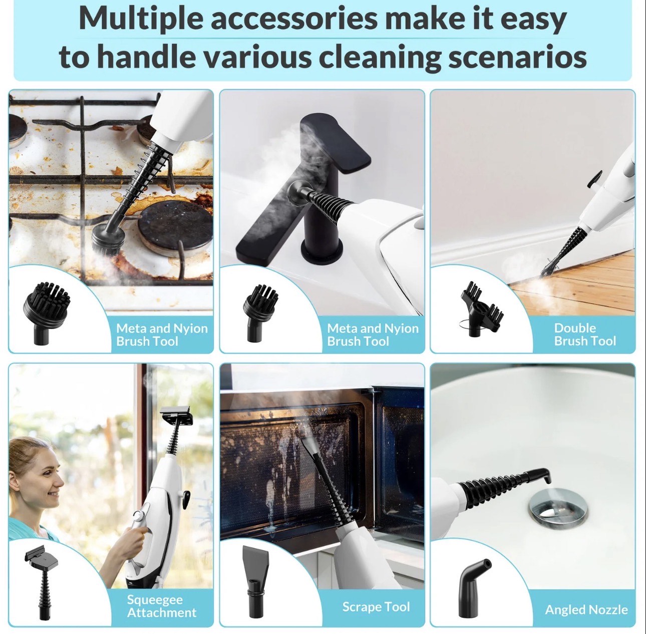 1550W Fast Heat Steam Mop with Detachable Handheld Steamer for Multi-Surface Home Cleaning