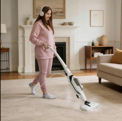 1550W Fast Heat Steam Mop with Detachable Handheld Steamer for Multi-Surface Home Cleaning