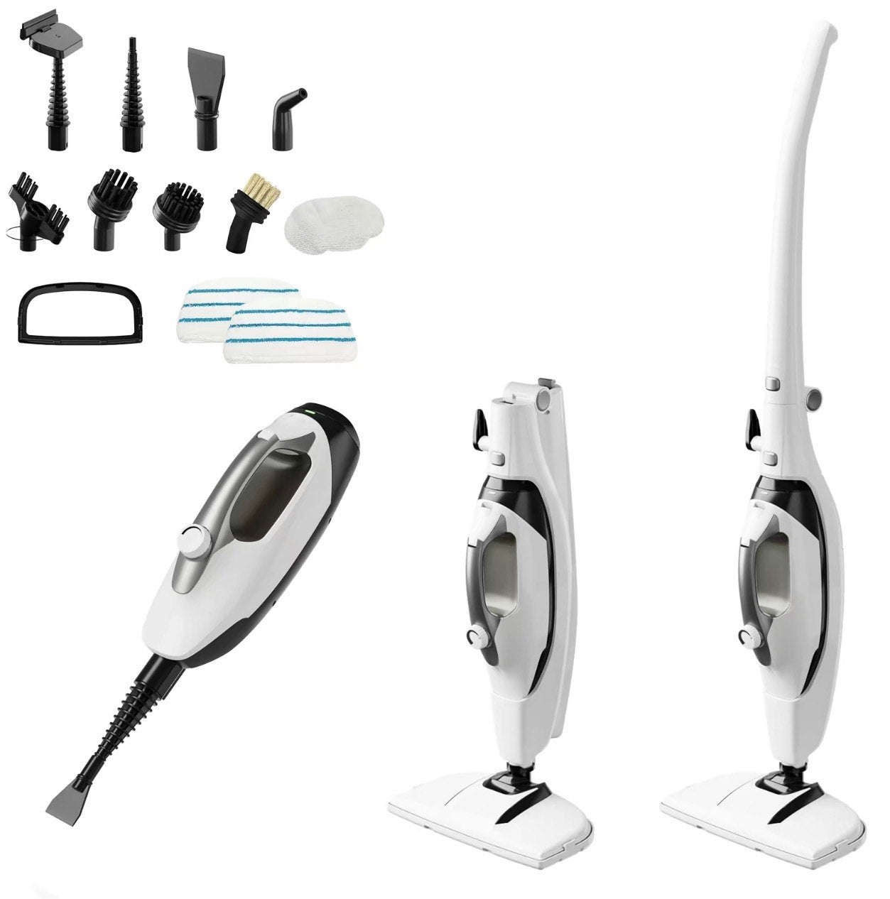 1550W Fast Heat Steam Mop with Detachable Handheld Steamer for Multi-Surface Home Cleaning